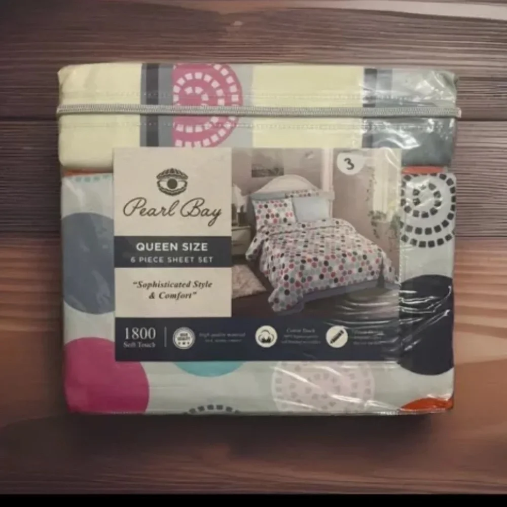 Pearl Bay 1800 Luxury Microfiber 6 Piece Bed Sheet Set Queen Sz 1 Fitted 1Flat 4
